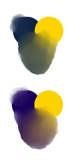 Blue + Yellow in Paint Tool Sai