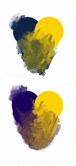 Blue + Yellow in Corel Paint