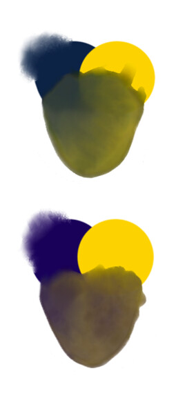 Blue + Yellow in Adobe Fresco